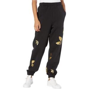 Adidas Black Comfort Sweatpant Gold Logo